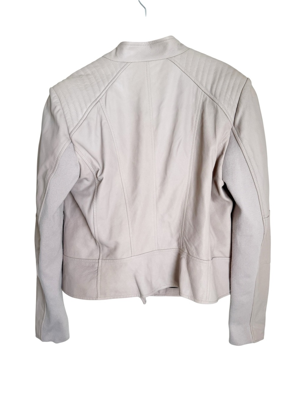 Johnston & Murphy Women's Taupe Leather Moto Jacket - Picture 3 of 4